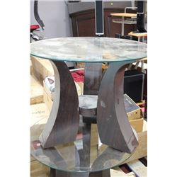 WOOD AND GLASS END TABLE X2