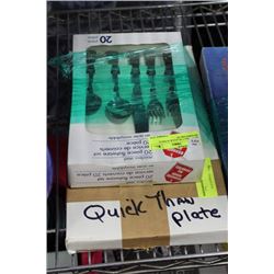 QUICK THAW PLATE & 20 PIECE SILVERWARE SET