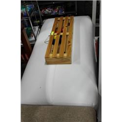 LARGE WHITE LEATHER OTTOMAN
