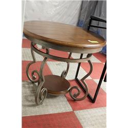 ROUND END TABLE WITH IRON BASE