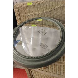 GREEN & GOLD OVAL MIRROR