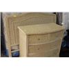 Image 1 : WICKER HEADBOARD W/4 DRAWER WICKER DRESSER