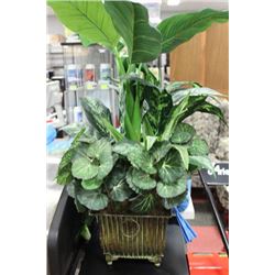 ARTIFICIAL PLANT W METAL PLANTER