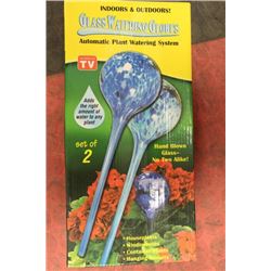 SET OF 2 GLASS WATERING GLOBES, NIB