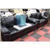 Image 1 : NEW BLACK LEATHERETTE SOFA W LOVE SEAT