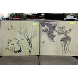 SET OF 2 PLAQUE DEER PICTURES