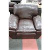 Image 1 : BROWN LEATHER SOFA CHAIR
