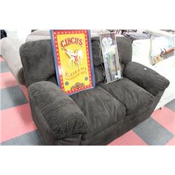 BROWN CORDUROY LOVE SEAT