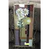 Image 1 : METAL AND GLASS WALL HANGING FLOWER PICTURE