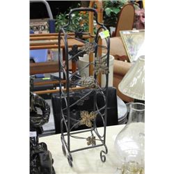 DECORATIVE METAL WINE RACK - 4 BOTTLE
