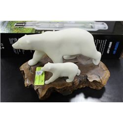 JOHN PERRY POLAR BEAR WITH CUB STATUE