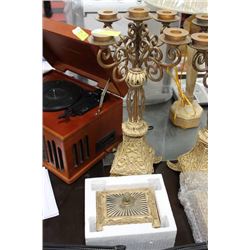 LARGE 5 CANDLE CANDELABRA  WITH JEWELRY BOX