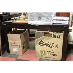 WOOD AND GLASSTOP KITCHEN TABLE