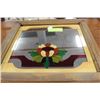Image 1 : VINTAGE STAINED GLASS STYLE MIRROR 14.5"L X 14.5"H