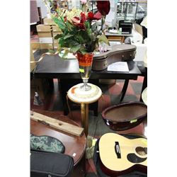 ESTATE 32" PLANT STAND W/ ARTIFICIAL PLANTS