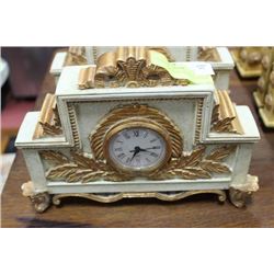 GOLD/IVORY TONE MANTLE CLOCK
