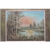 Image 1 : WOOD FRAMED FOREST SCENE PICTURE