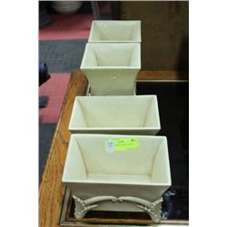 SET OF4 IVORY LOOK PLANTER BOXES