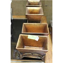 SET OF 4 BRONZE LOOK PLANTER BOXES