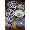 Image 1 : TRAY OF BLUE/WHITE DEC. DISHES AND ACCY