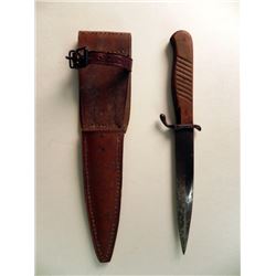 NAZI CLOSE COMBAT/BOOT KNIFE WITH LEATHER SHEATH