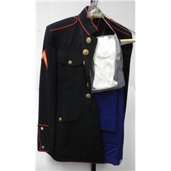 WWII U.S. MARINE DRESS BLUE UNIFORM-2 PR PANTS-MED SIZE