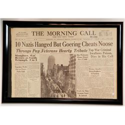 "10 Nazis Hanged But Goering Cheats Noose" Newspaper