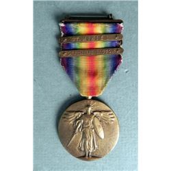 WWI US VICTORY MEDAL W/ST. MIHIEL & DEFENSE SECTOR BARS