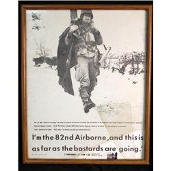 Framed Picture of Soldier in 82nd Airborne