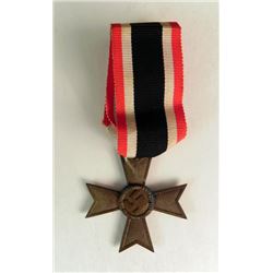 WWII NAZI WAR MERIT CROSS W/RIBBON-RING MAKER MKD  65 