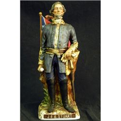 CIVIL WAR CONFEDERATE GENERAL STUART PORCELAIN DECANTER