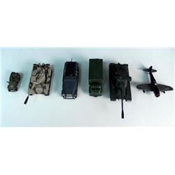 6 VINTAGE MILITARY WWII VEHICLES & PLANE-DIE CAST