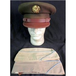 WWII US ARMY VISOR HAT-PRV PURCHASE-MOHAIR-INSIGNIA-