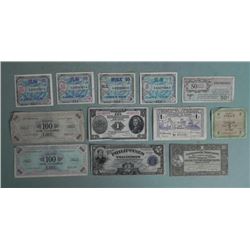 12 Pcs WWII Paper Currency China,Japan,Italy,France,US