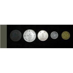 5 Old Coins From Hong Kong