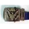 Image 2 : 2 U.S. MILITARY BLUE WEB BELTS & BRASS BUCKLES