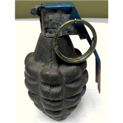 WWII U.S. PINEAPPLE HAND GRENADE-WITH FUZE-INERT