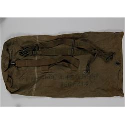 WWII US DUFFEL BAG AND CANVAS BACK PACK STRAPS DUFFLE