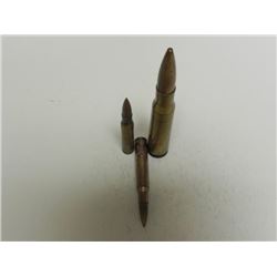 3 WWII RIFLE AND ARTILLERY BULLETS-ONE HAS US INSIGNIA