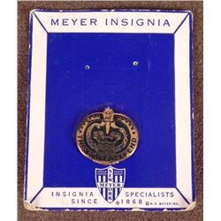 MEYER WWII WE SHALL DEFEND DISTINCTIVE INSIGNIA ON CARD