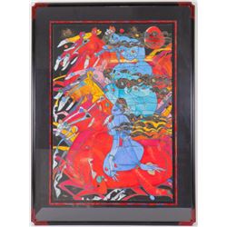 Running Horses Tie-Feng Jiang Limited Ed Print Framed