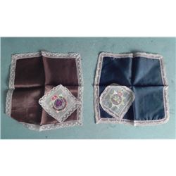 WWII BRITISH ROYAL ARMY LACE TRIMMED HANKIES-SERVICE CO