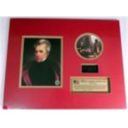 President Andrew Jackson's Hair Mounted w/ Prints Plack