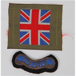 WWII BRITISH UNIFORM UNION JACK & UBIQUE PATCH