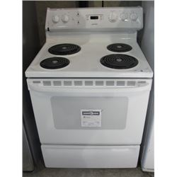 HOT POINT WHITE STOVE - PHYSICAL DAMAGE PRESENT