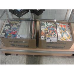 2 BOXES OF SPIDERMAN AND XMEN COLLECTORS COMICS