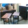 Image 1 : 4PC BEDROOM SET; 9 DRAWER DRESSER, 5 DRAWER HIGHBOY AND 2 BEDSIDE TABLES