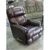 Image 1 : BROWN LEATHER LAZY BOY RECLINER