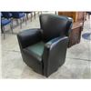 Image 1 : BLACK LEATHER SWIVEL ARM CHAIR