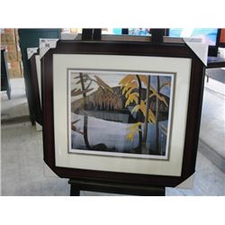 FRAMED LIMITED EDITION PRINT TITLED "NORTHERN LAKE" BY GROUP OF 7 ARTIST LAWREN HARRIS 105/950